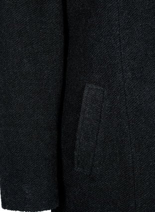 Meleret bouclé frakke med lynlås, Black Mel., Packshot image number 3