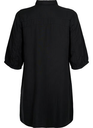Lang skjorte med 3/4 ærmer i lyocell (TENCEL™), Black, Packshot image number 1