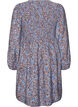 Viskosekjole med smock og all-over m&oslash;nster, Bl&aring;, Packshot image number 1