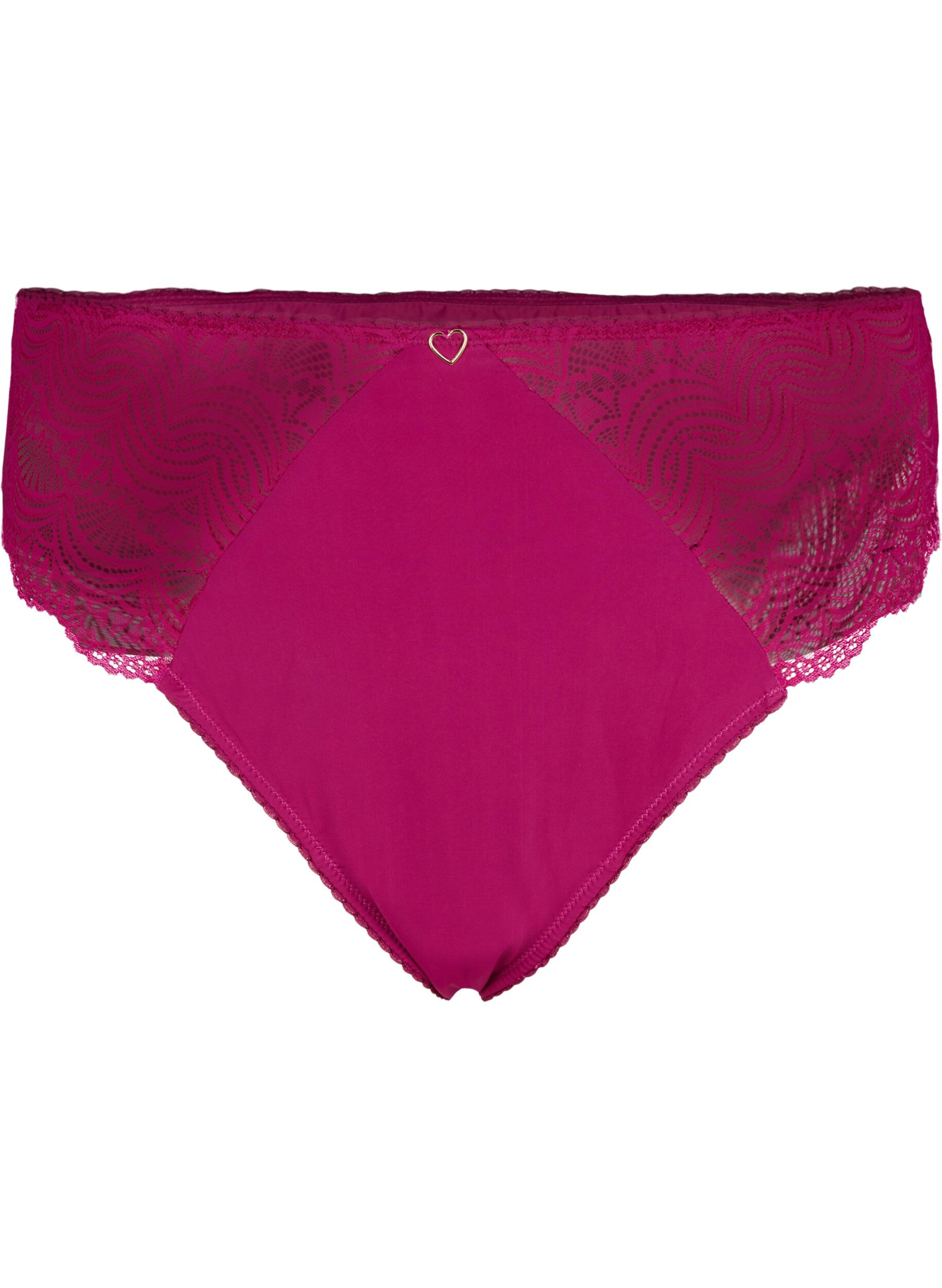 Zizzi Microfiber g-streng med blonder, Boysenberry, Packshot image number 0