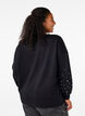 Sweatshirt med perler, Black, Model image number 1
