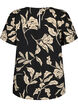 FLASH - Kortærmet bluse med print, Black Off White Fl., Packshot image number 1