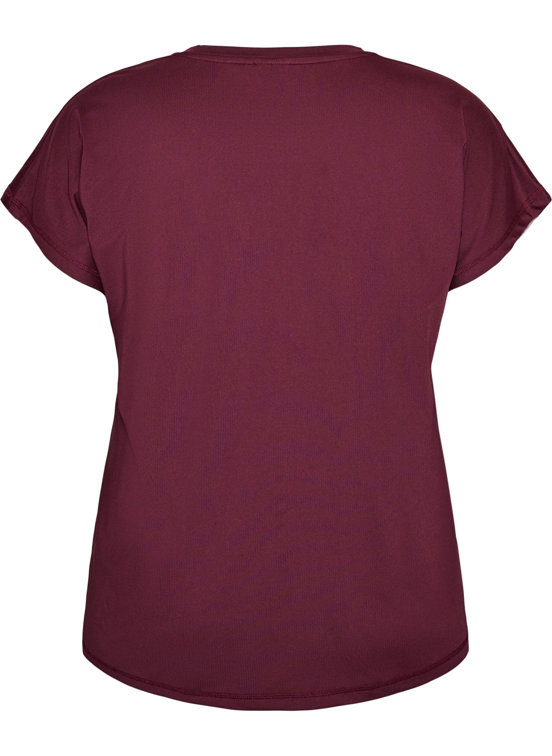ZizziEnsfarvet tr&aelig;nings t-shirt, R&oslash;d, Packshot image number 1