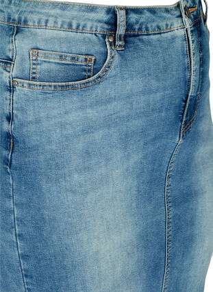 Denim nederdel med lommer, Blue denim, Packshot image number 2