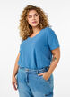 Ensfarvet basis t-shirt i bomuld, Bl&aring;, Model image number 0