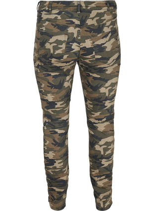 Printede Amy jeans med høj talje, Camouflage, Packshot image number 1