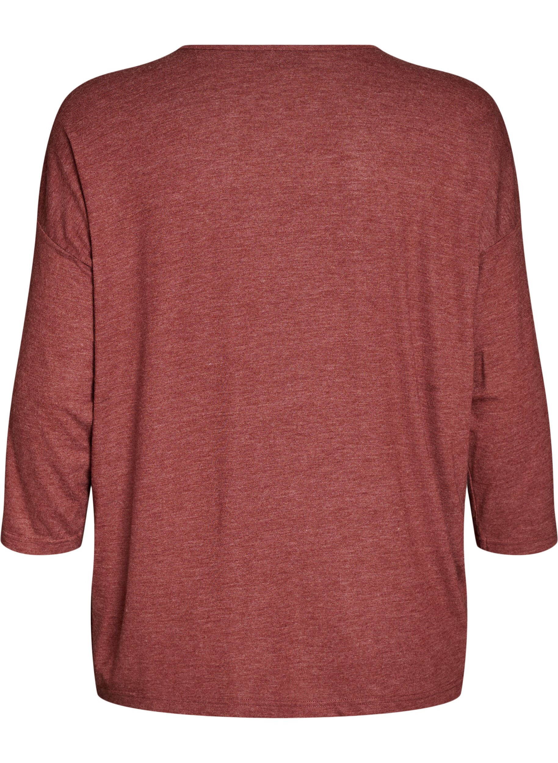 Zizzi Jerseybluse med 3/4 &aelig;rmer, R&oslash;d, Packshot image number 1