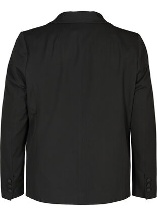 Klassisk blazer med skulderpuder, Black, Packshot image number 1