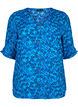 Viskosebluse med knapper, Blue Small Flower, Packshot image number 0