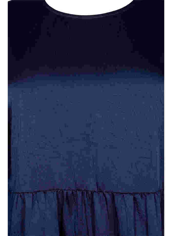 Kjole med rygdetalje og 3/4 ærmer, Maritime Blue, Packshot image number 2