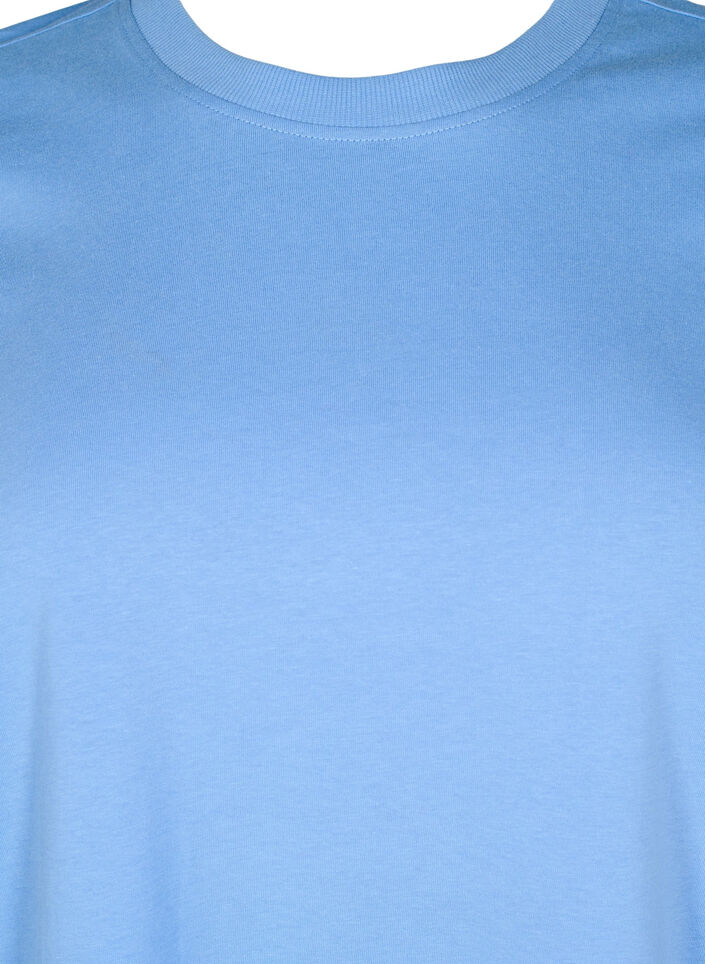 Basis t-shirt i bomuld med rund hals , Bl&aring;, Packshot image number 2