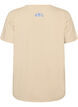 T-shirt i bomuld med printmotiv, Beige, Packshot image number 1