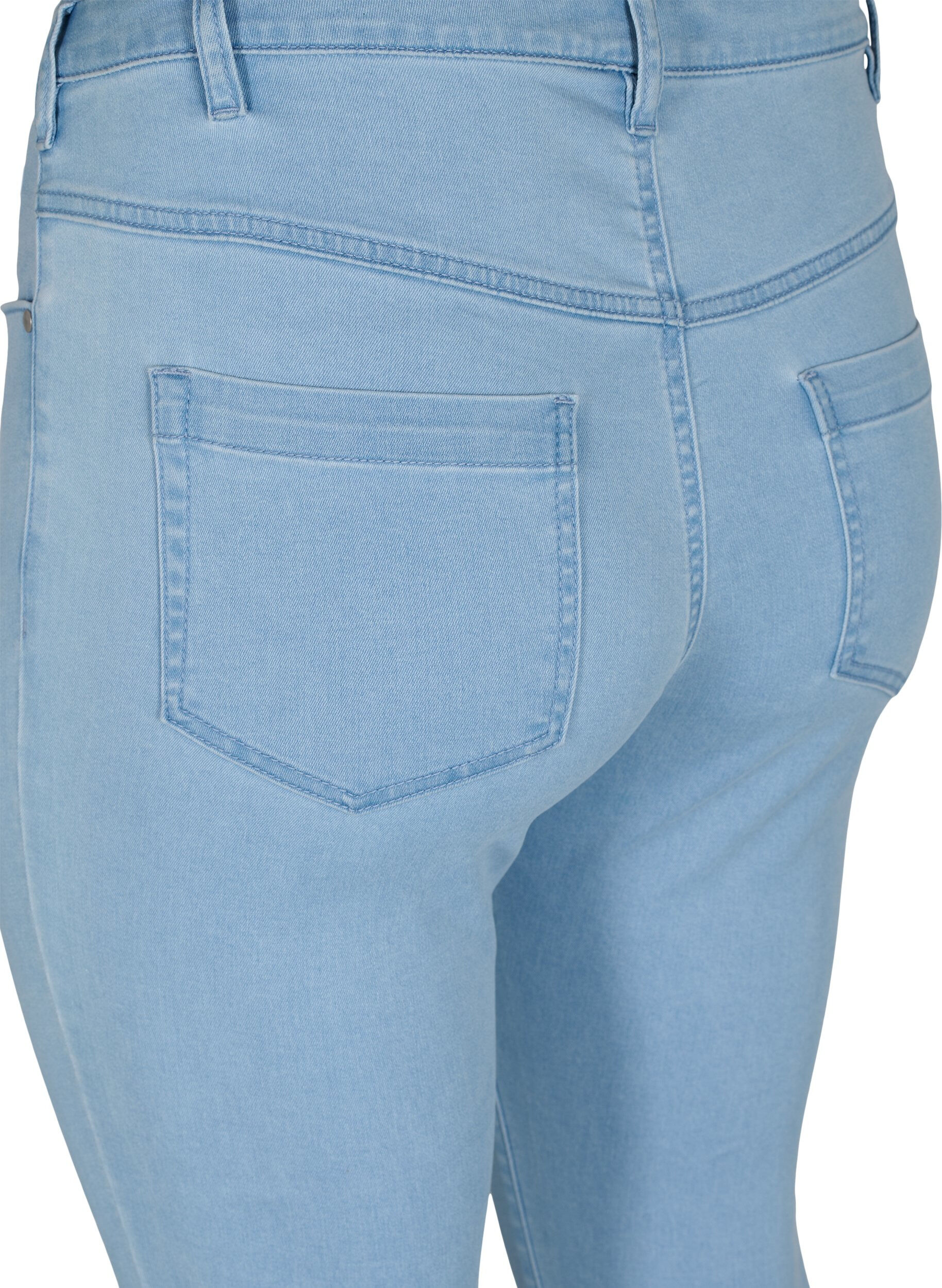 ZizziSuper slim Amy jeans med h&oslash;j talje, Ex Lt Blue, Packshot image number 3