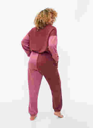 Sweatpants med color-block , Red Mahogany/RoseBr., Model