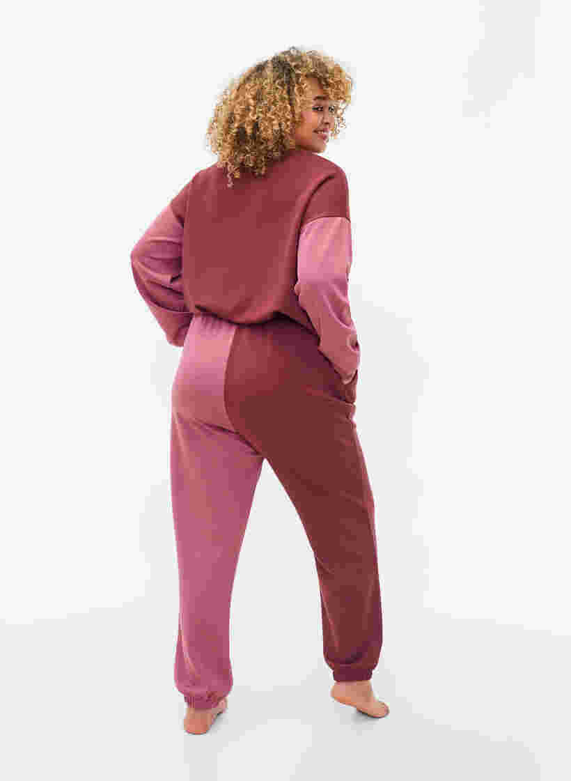 Sweatpants med color-block , Red Mahogany/RoseBr., Model image number 1