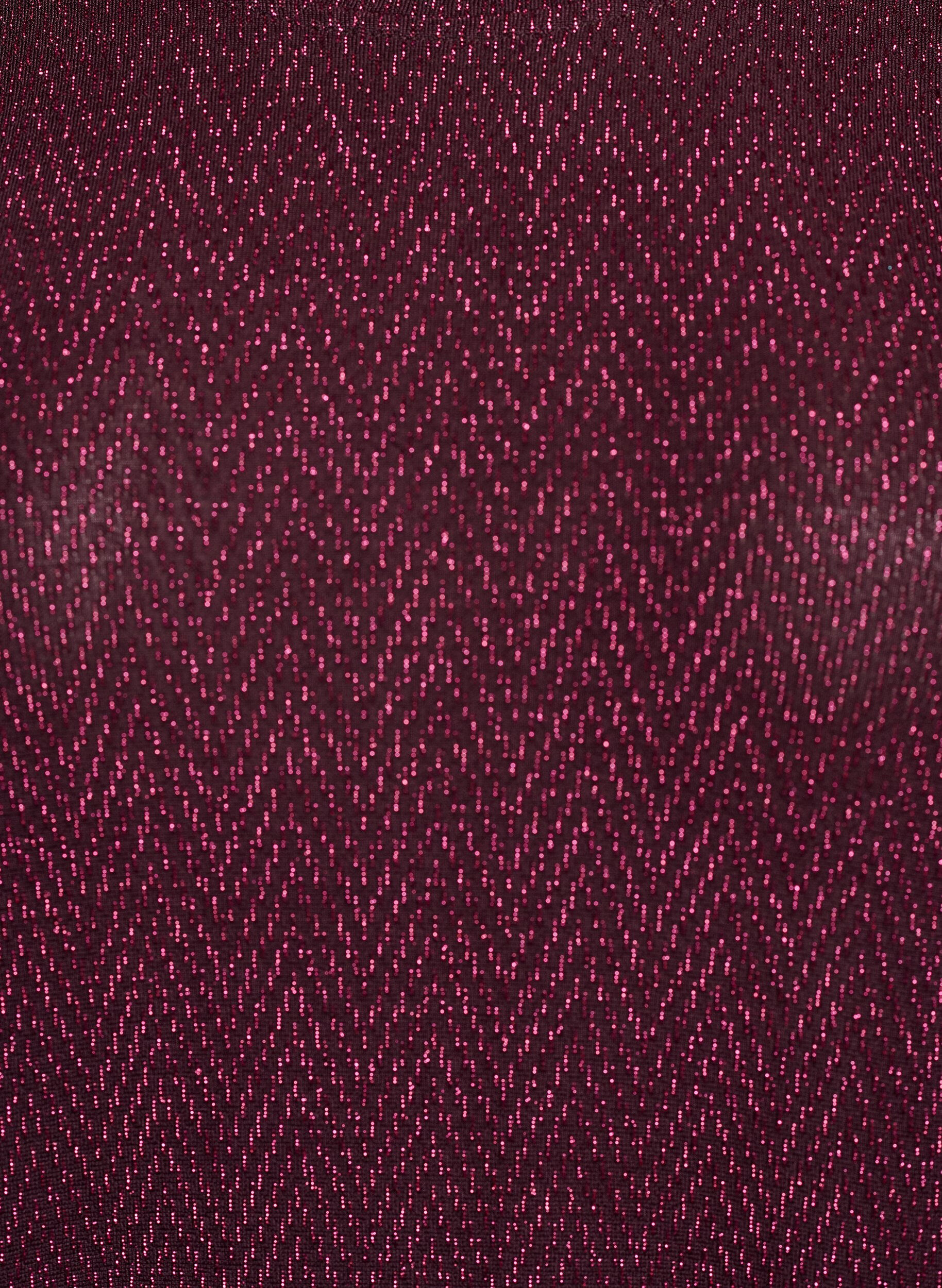 ZizziBluse med sildebensm&oslash;nster og glittertr&aring;d, M&oslash;rk Bordeaux, Packshot image number 2