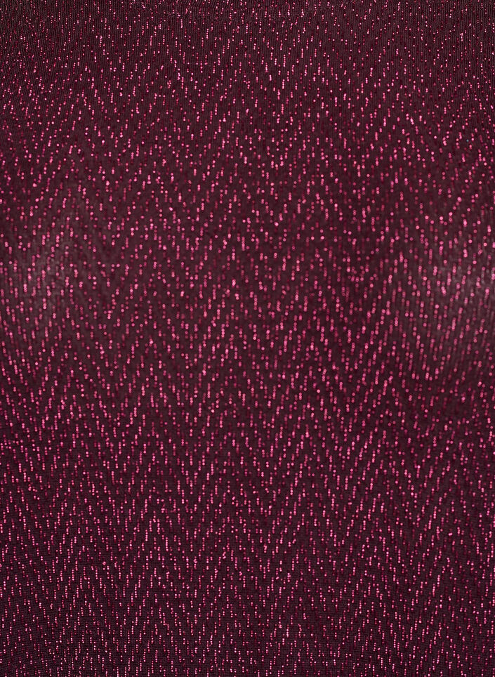Bluse med sildebensm&oslash;nster og glittertr&aring;d, M&oslash;rk Bordeaux, Packshot image number 2