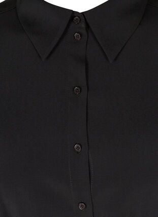 Skjortekjole med bindebånd og knapper, Black, Packshot image number 2