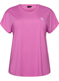 Ensfarvet tr&aelig;nings t-shirt, Lilla