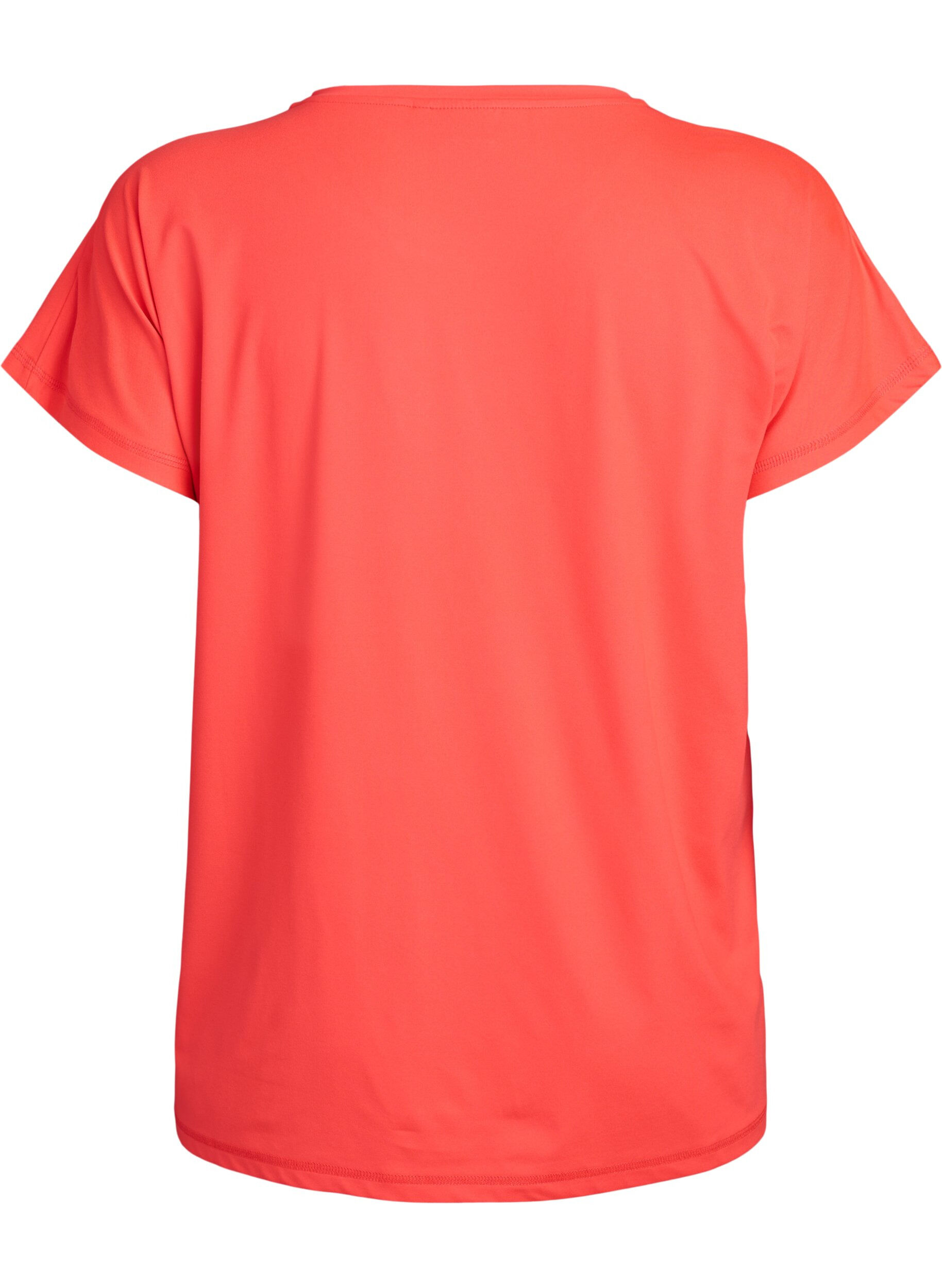 ZizziEnsfarvet tr&aelig;nings t-shirt, Orange, Packshot image number 1