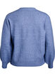 Strikbluse med knapdetalje, Bl&aring;, Packshot image number 1