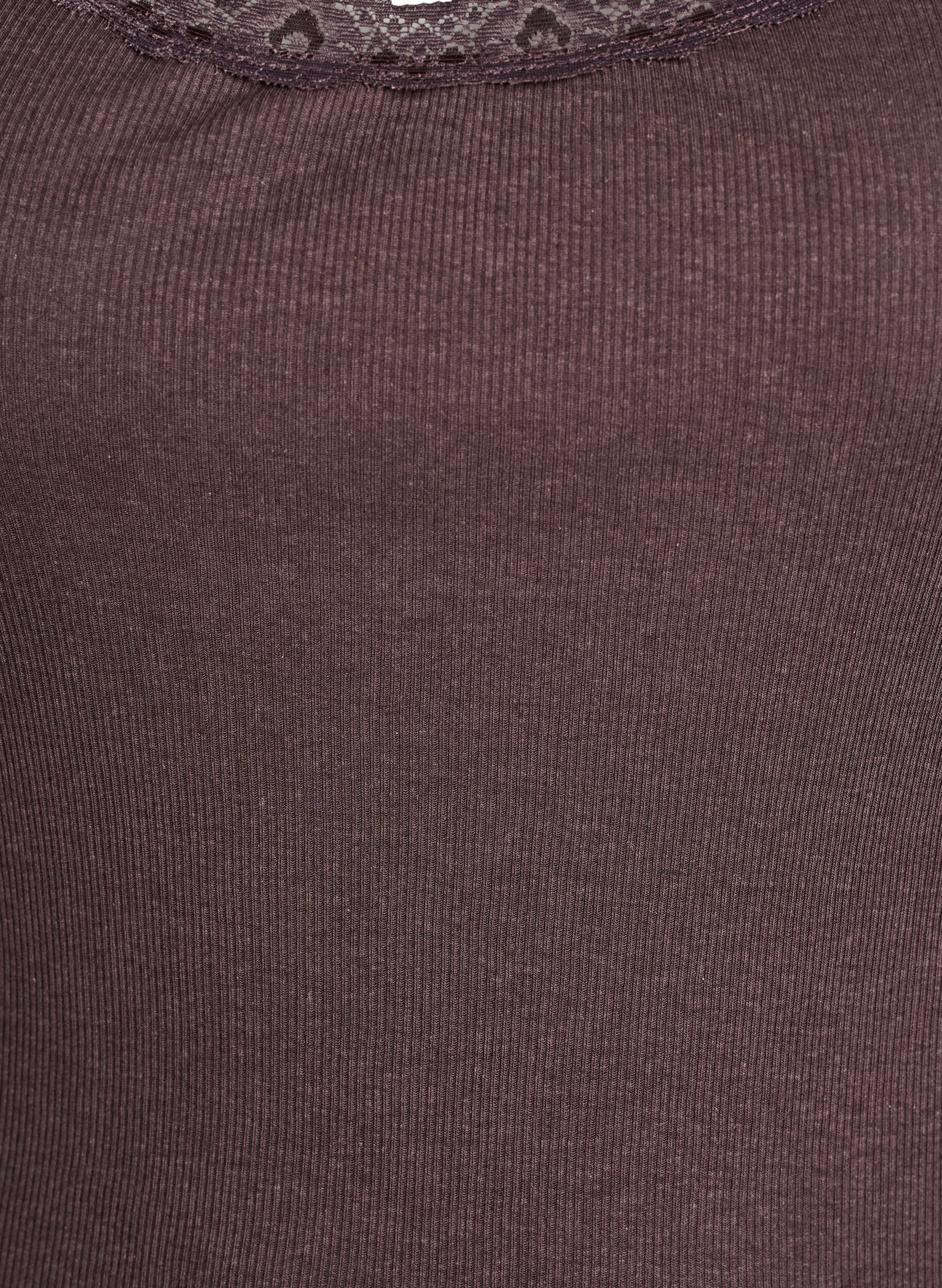 Zizzi Top med blondekant, Brun, Packshot image number 2