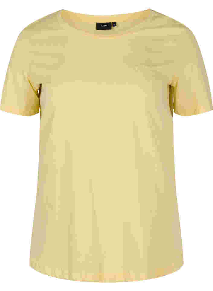 Kortærmet bomulds t-shirt med tryk , Pale Banana Shine, Packshot image number 0
