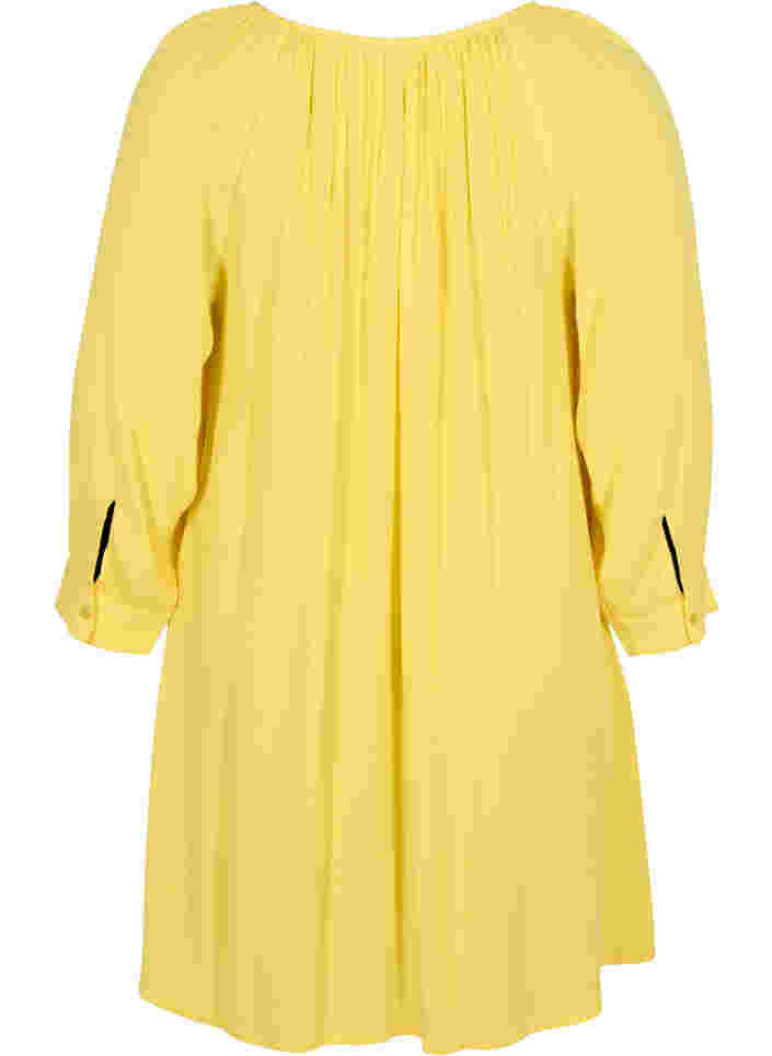 Viskose tunika med 3/4 ærmer, Primrose Yellow, Packshot image number 1
