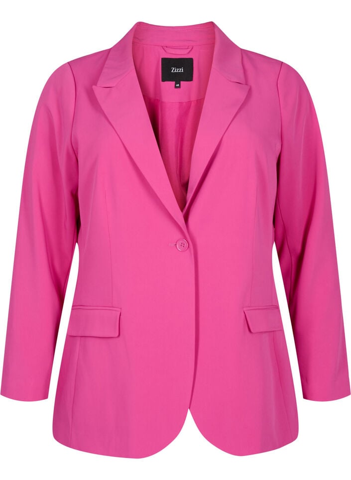 Klassisk blazer med lommer, Festival Fuchsia, Packshot image number 0