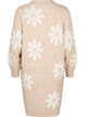 Lang strik cardigan med blomster, Simply Taupe Comb, Packshot image number 1
