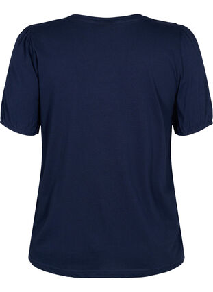 Bomulds t-shirt med 2/4 ærmer, Navy Blazer, Packshot image number 1