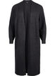 Lang strikcardigan med lommer, Dark Grey Melange, Packshot image number 0