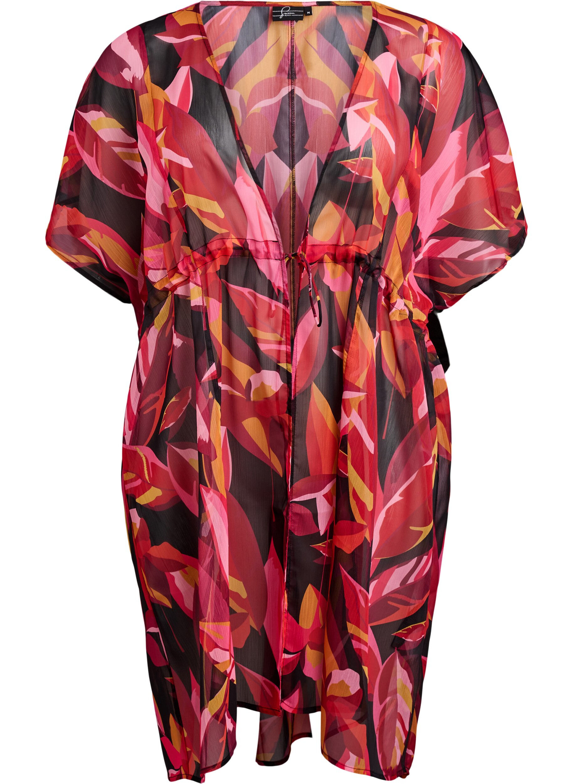 Zizzi Strand kimono med print, R&oslash;d, Packshot image number 0