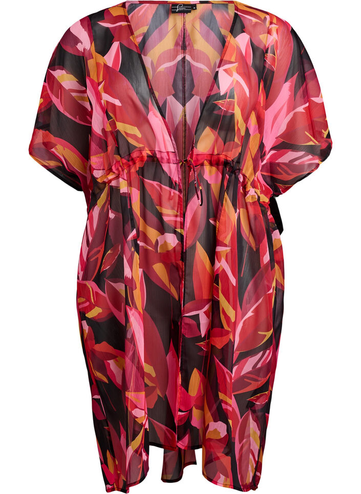 Strand kimono med print, Rød, Packshot image number 0