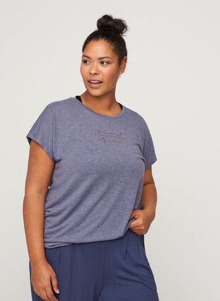 Trænings t-shirt med tekst tryk, Odysses Gray, Model image number 0