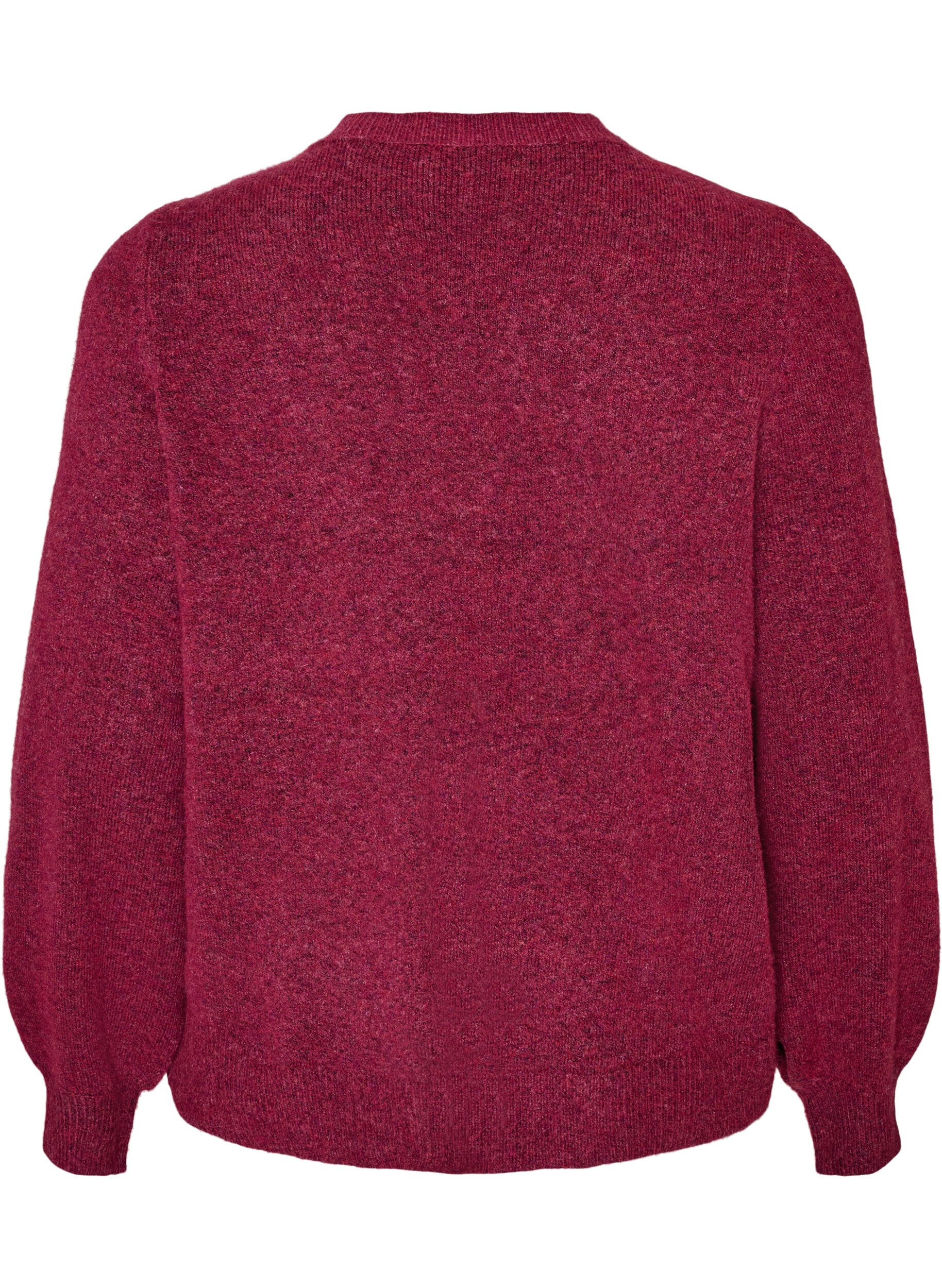 ZizziCardigan i bl&oslash;d strik med guldfarvede knapper, Lyser&oslash;d, Packshot image number 1