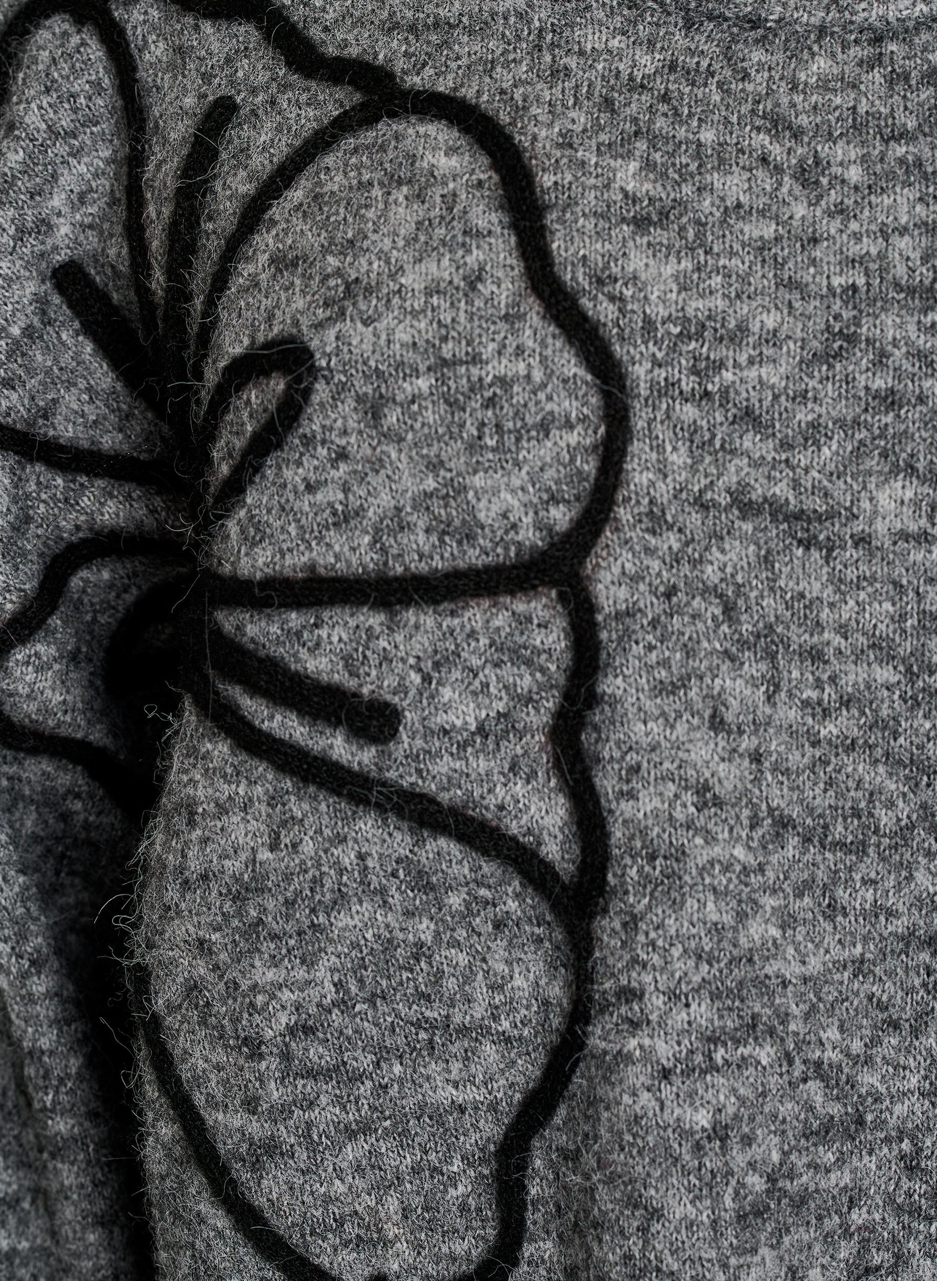 ZizziStrikbluse med blomsterapplikation, Gr&aring;, Packshot image number 2