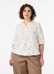 Bluse med print og 1/2 &aelig;rmer, Vanilla, Model image number 0