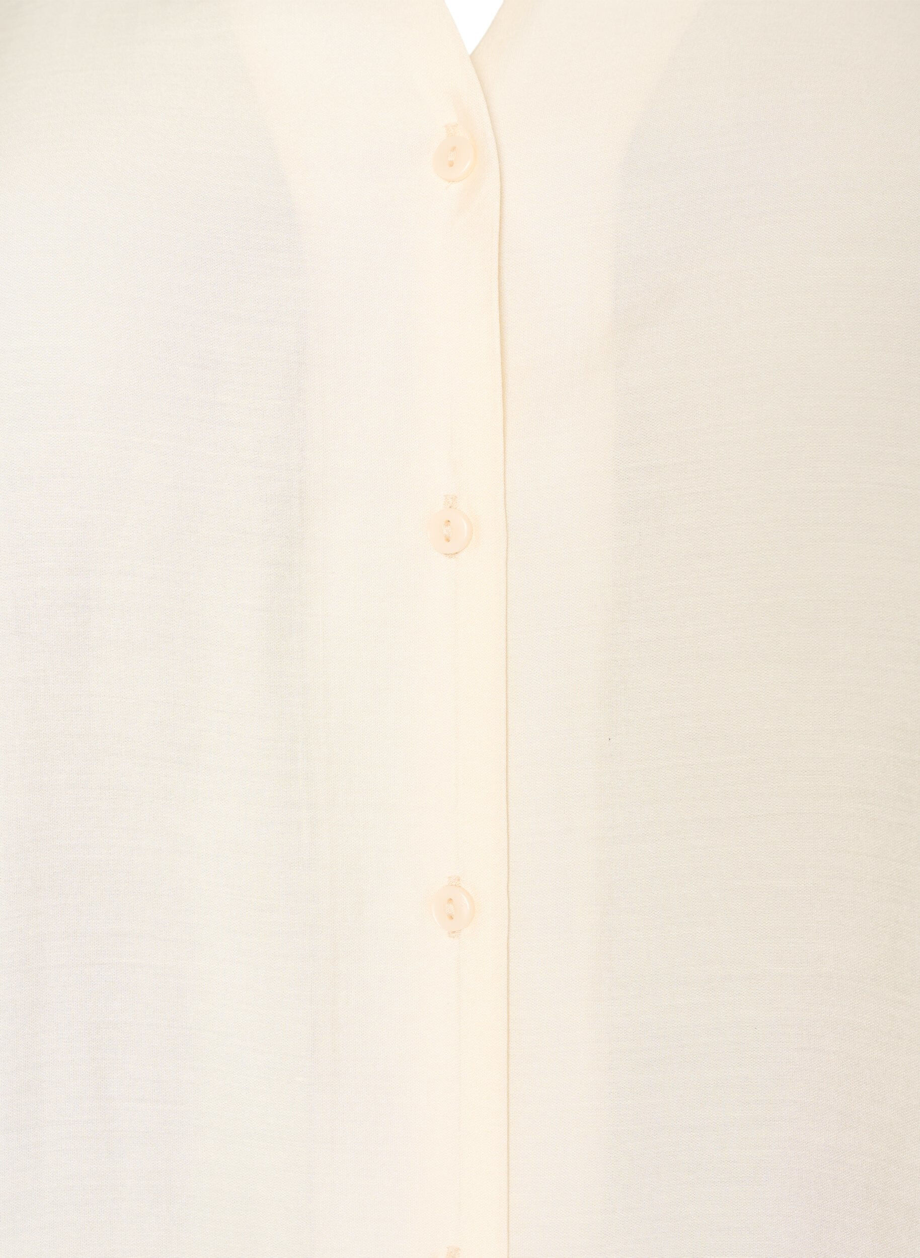 ZizziSkjortebluse med albuelange &aelig;rmer og blomster detaljer, Beige, Packshot image number 2