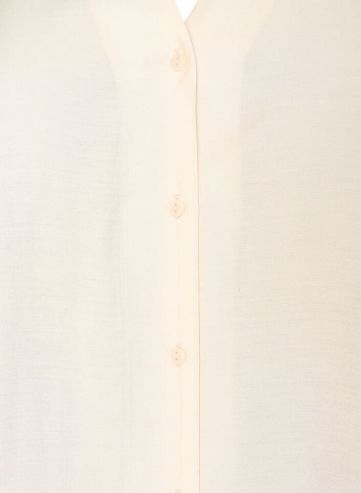 Skjortebluse med albuelange &aelig;rmer og blomster detaljer, Beige, Packshot image number 2