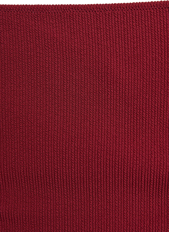 Bikinitrusse med h&oslash;j talje og struktur, R&oslash;d, Packshot