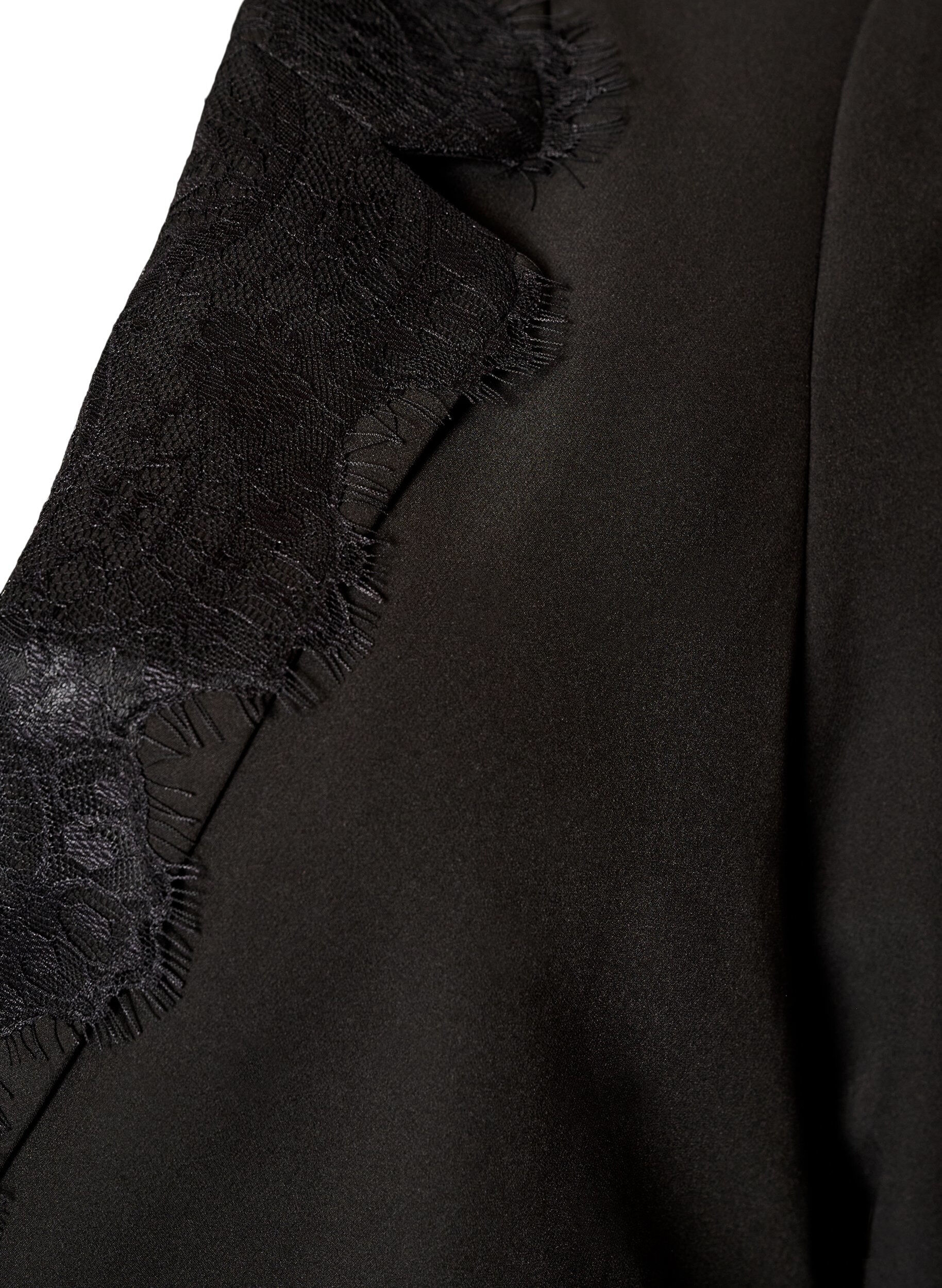 ZizziBlazer med blondekanter, Sort, Packshot image number 2
