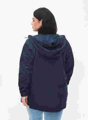 Kort jakke med hætte og justerbar bund, Navy Blazer, Model image number 1