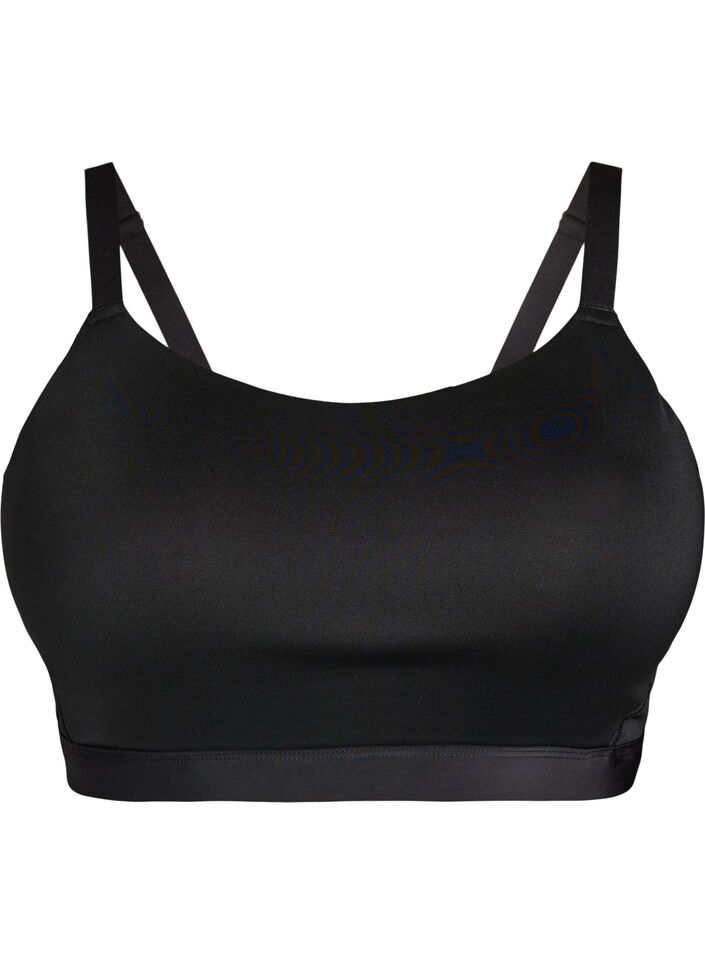 Sports-bh med let vattering, Sort, Packshot image number 0