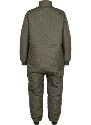 Quiltet termo jumpsuit med justerbar talje, Forest Night, Packshot image number 1