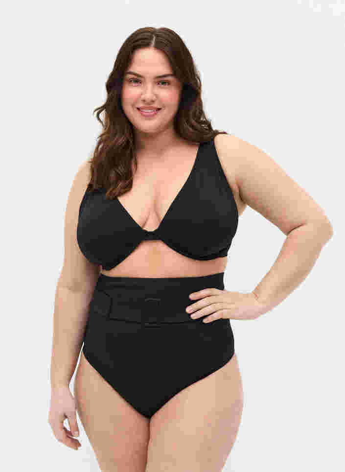 Bikini trusse med høj talje , Black, Model image number 0