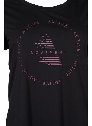 Trænings t-shirt med print, Black w. copper logo, Packshot image number 2