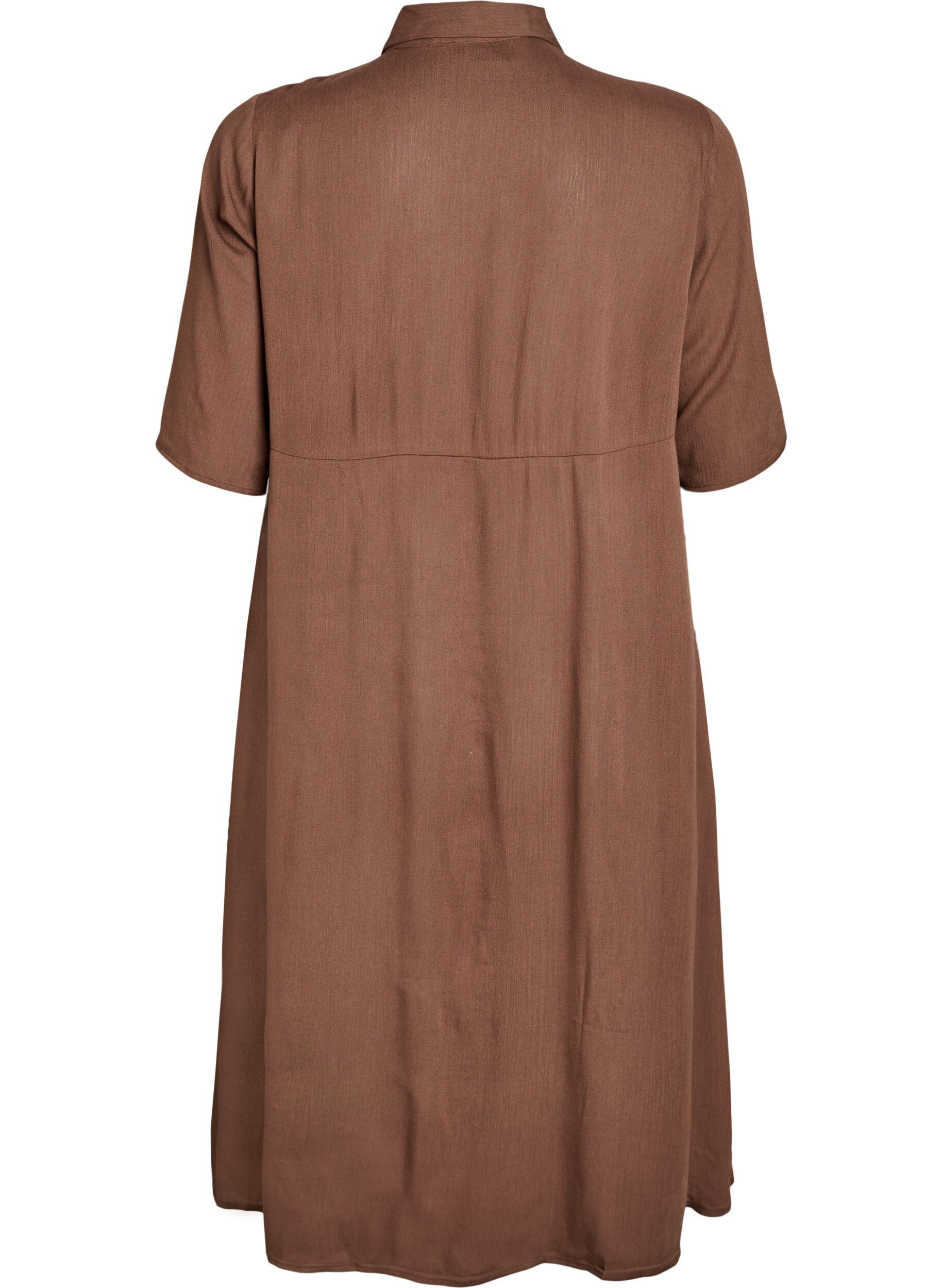 ZizziMidilang skjortekjole med korte &aelig;rmer, Gr&oslash;n, Packshot image number 1