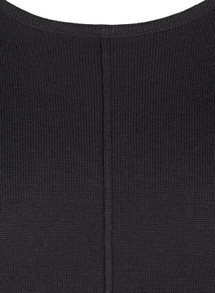 Langærmet strikkjole med a-form , Black, Packshot image number 2