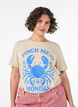 T-shirt i bomuld med printmotiv, Beige, Model image number 0